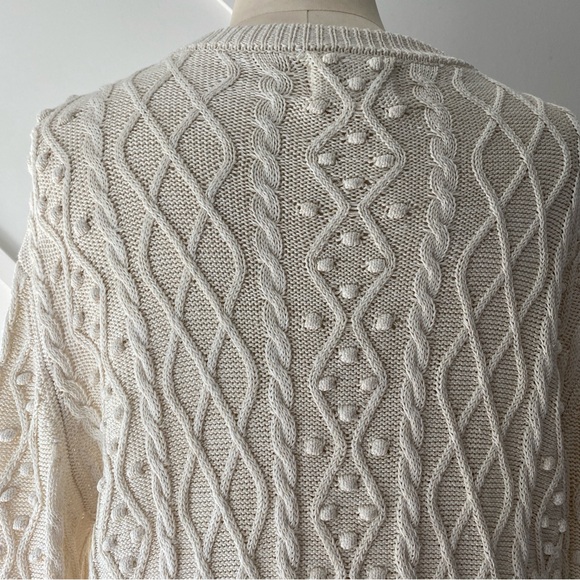 Loulou Studio Vilm Silk Linen Blend Cable Knit Cardigan - XS - Picture 8 of 15